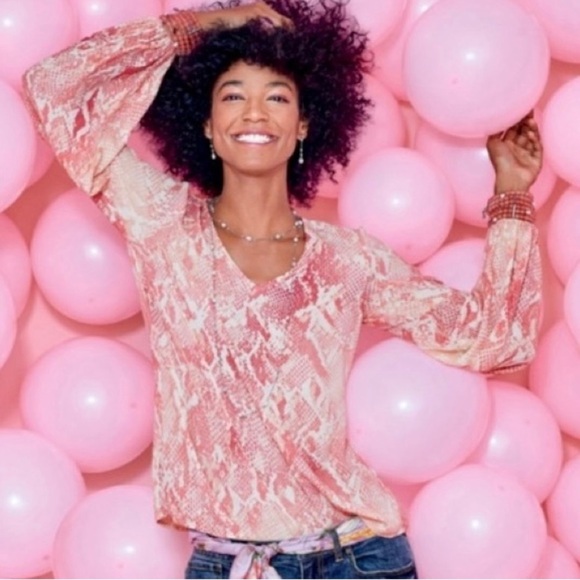 CAbi Pink Snake print Blouse - Picture 1 of 10